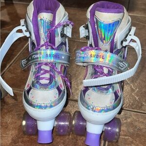 Purple and Silver Roller Skates size medium kids